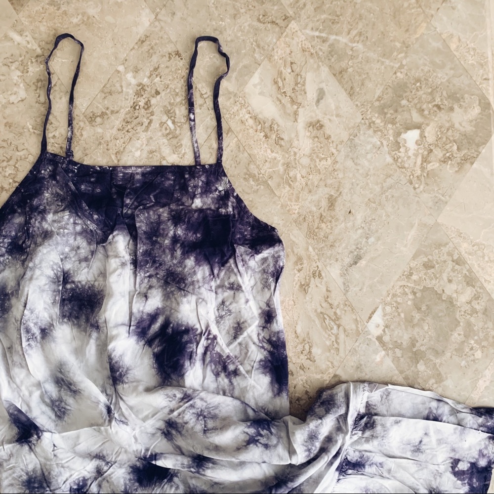 Violet Tie Dye Midi Spring Summer Dress